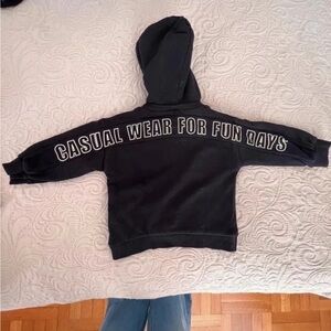 Zara Black Kids Sweatshirt with White Tag Detail